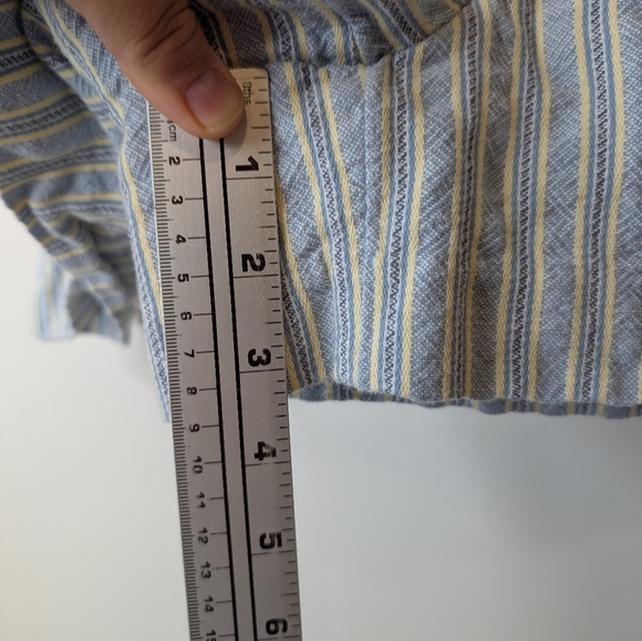 LOFT Women's Size 12 100% Cotton Blue Yellow Striped Riviera Short - Picture 10 of 10